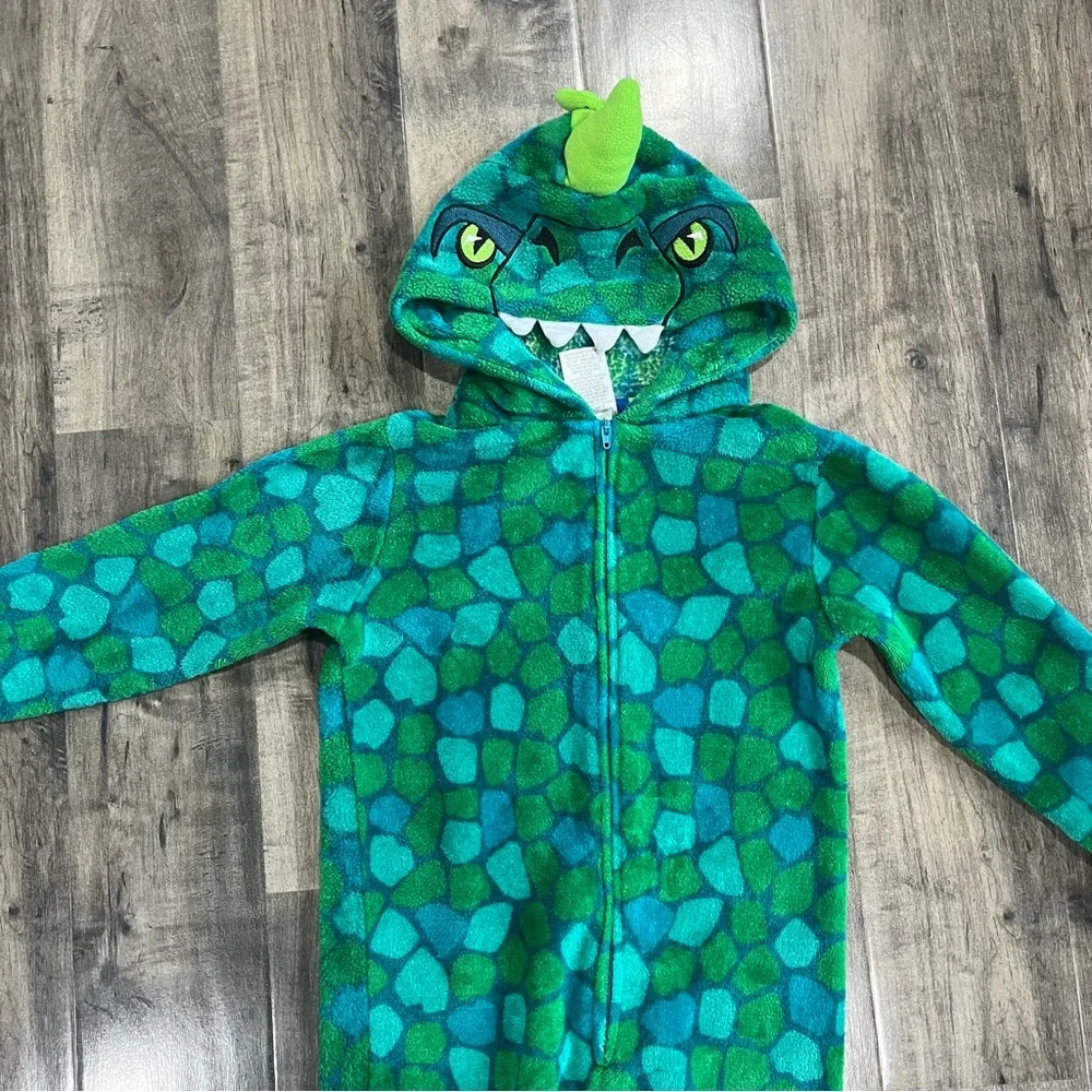 Boy's Green Dinosaur Blanket Sleeper costume by Saint Eve Size (5/6 ) SUPER SOFT